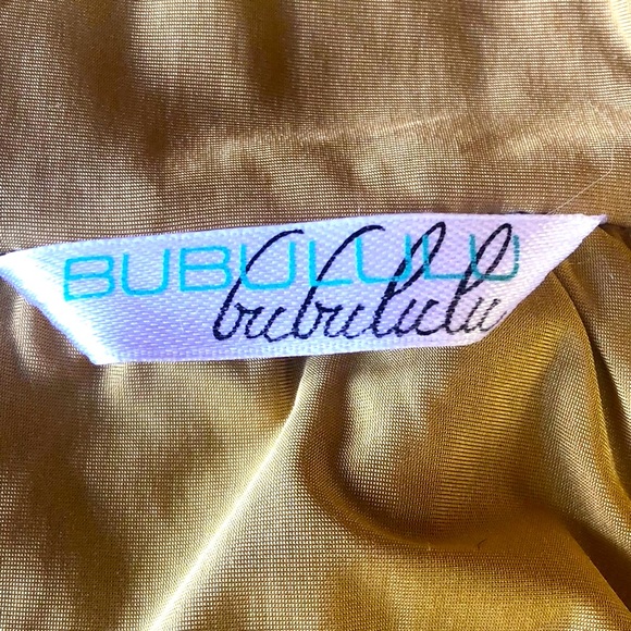 NWOT- Gold Ruched  Bikini Bandeau. SZ SM - Picture 5 of 7